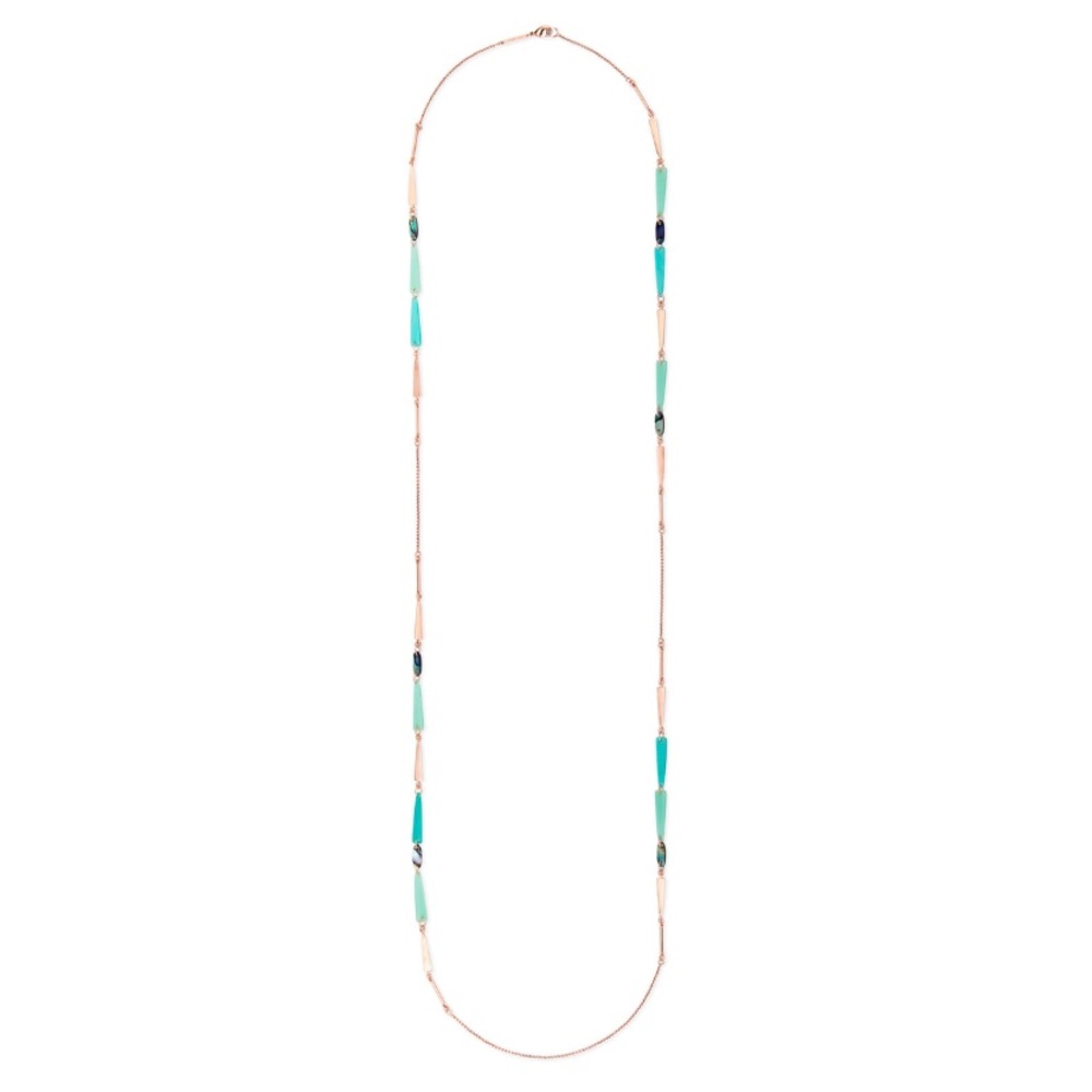Kendra Scott Aylin Rose Gold Necklace Abalone Mix - Picture 2 of 3